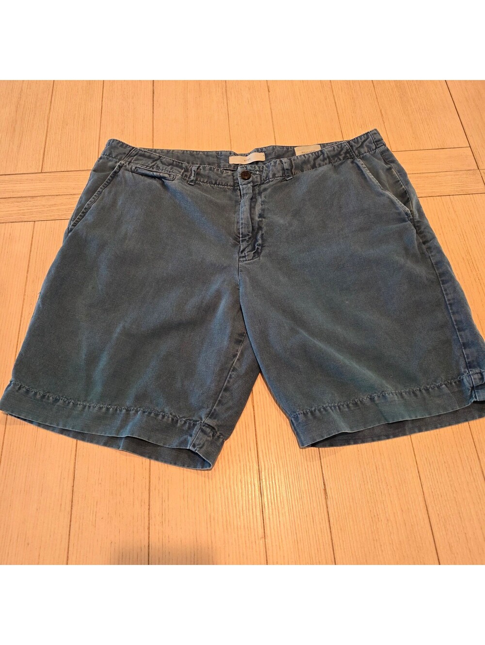 Billy Reid Wynn Chino Shorts | Slate Blue Gray Flat Front | Mens Size 36